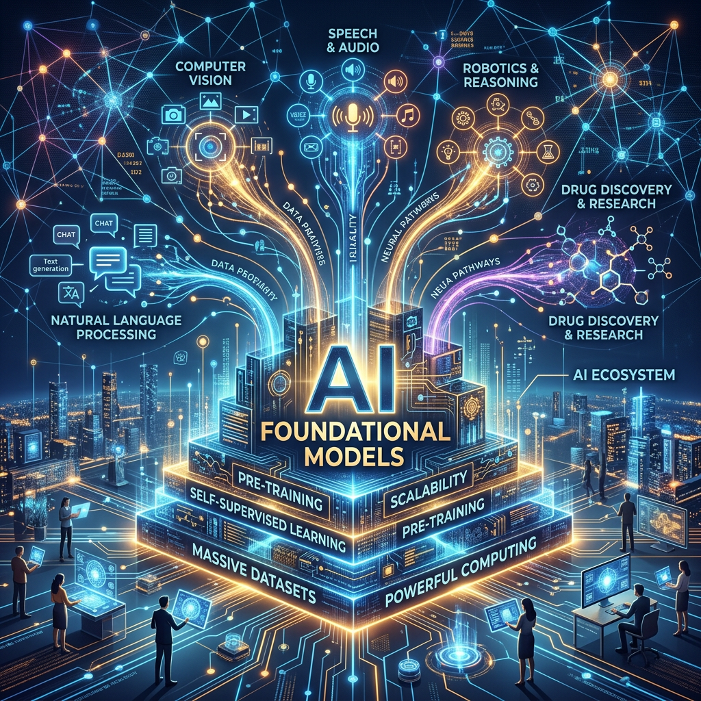 AI foundational models concept visualization